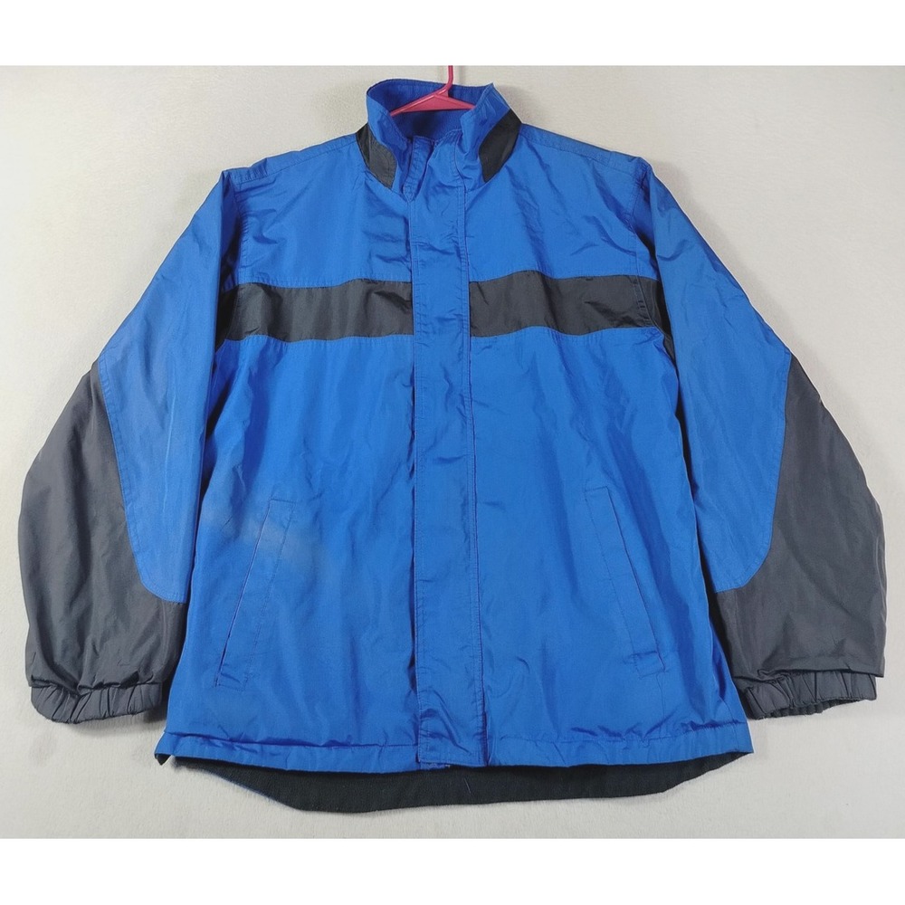 Athletic Works Jacket Mens Medium Blue Colorblock Reversible Fleece Lined Winter